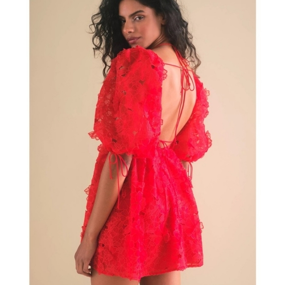 Free People x For Love & Lemons Serena Floral Embroidered Mini Dress S - Picture 2 of 12